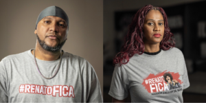 Modelos de estampas coleção de camisas com o tema "Renato Fica